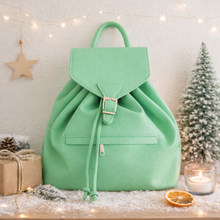 Lataa kuva Galleria-katseluun, Nahkareppu mintunvihressä värissä
